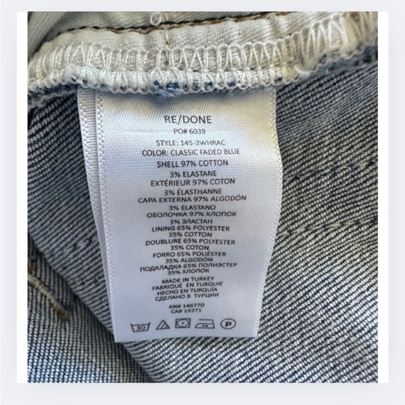 RE/DONE 90s High-Rise Ankle Crop Jeans – Classic Faded Blue - Picture 6 of 7